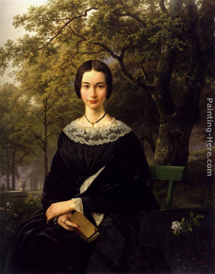 Barend Cornelis Koekkoek Portrait Of A Young Lady